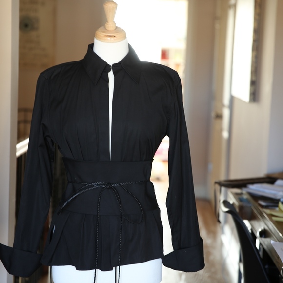 Gucci Tops - Gucci Black Top with Cummerbund and Tie, Sz.44/US8
